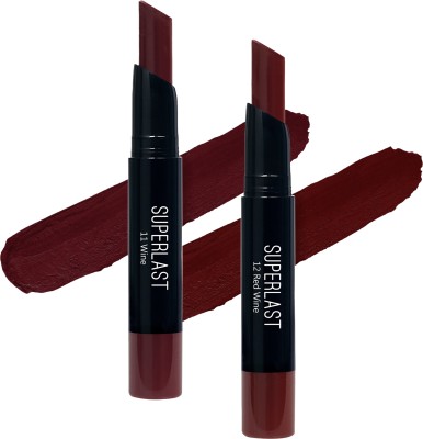 Me-On Superlast Lipstick (Shade 11,12)(Wine,Red Wine, 2 g)