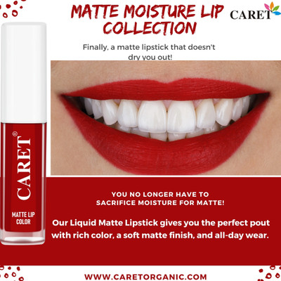 Caret Liquid Matte Lipstick For Non Transfer & Daily Use | Long Stay | Shade-Red(Red, 2 ml)