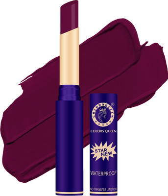 COLORS QUEEN Lips Non Transfer Waterproof Smudge Proof Long Lasting Matte Lipstick(Grape Wine, 2.4 g)
