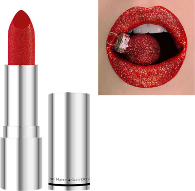 GULGLOW99 Diamond Glitter Waterproof, Long-Lasting, Multiple Lipstick(True Red, 3.6 ml)
