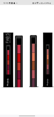 Hudabird 5 in 1 matte red lipstick pack of 2(red, 2 ml)