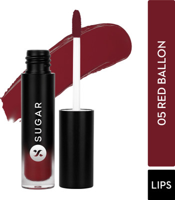 SUGAR Maskproof Lip Cream - Waterproof - Smudge-proof - Last about 24hrs(05 Red Ballon - Deep Red Lipstick, 5 ml)