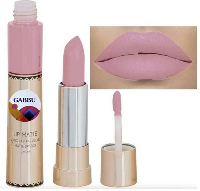 GABBU Matte Liquid Lipstick with Matte Finish and Moisturizing Gloss(LIGHT PINK, 8 g)
