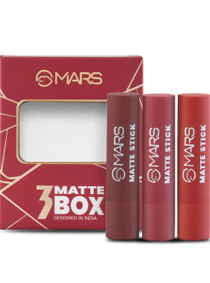 MARS 3 Red and Maroon Matte Lipstick Box Set(Reds and Maroons-01, 9.6 g)