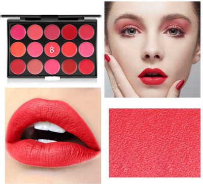K3NTERPRISES Long lasting wear non stick not fade waterproof milti color lip cream platte(Multicolor, 6 ml)