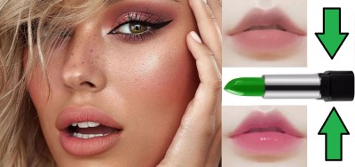 KAIASHA PROFESSIONAL Moisturizing Color Change Lipstick FOR LIPS MAKEUP (GREEN,4, g)(pink, 4 g)