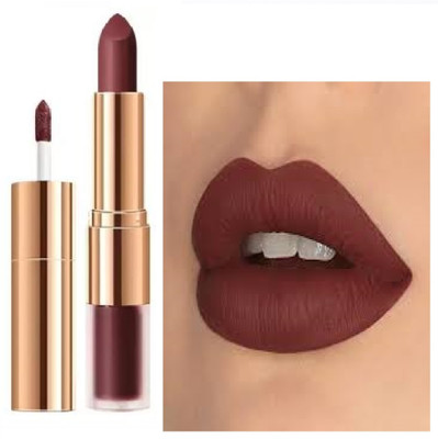 Luipui beautiful brown 2 in 1 matte finish lipstick waterproof(brown, 6 g)