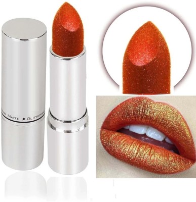 GFSU - GO FOR SOMETHING UNIQUE NEW GOLDEN DUST SHIMMERY SHINY MULTI PURPOSE GLITTER ORANGE LIPSTICK(Melting Orange, 3.8 g)