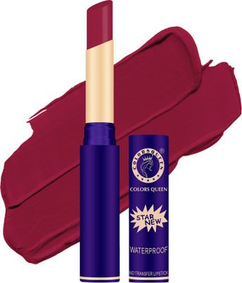 COLORS QUEEN Lips Non Transfer Waterproof Smudge Proof Long Lasting Matte Lipstick(Bridal Maroon, 2.4 g)