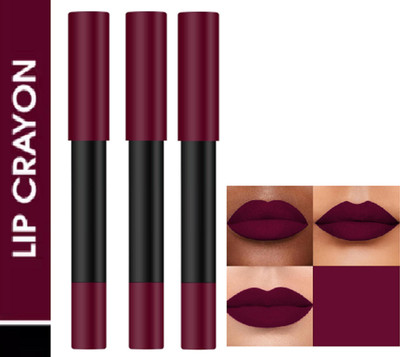 Luipui PREMIUM MATTE NON-DRYING & SMUDGE PROOF MATTE LIPSTICK PACK OF 3(MURPHY WINE - 15, 12 g)