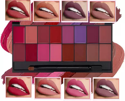 GABBU 16 COLOR Long Lasting & Waterproof Creamy Matte Lipstick Palette(multi color, 36 g)
