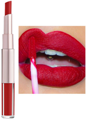 Wonholli 2 In 1 Matte Liquid Lipstick Super Pigmented(Red, 7 ml)