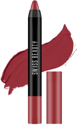 SWISS BEAUTY Matte Long Lasting Stay On Lip Crayon Lipstick(HOT RED, 3.5 g)