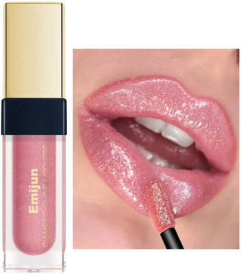 Emijun Glitter Lip Gloss - Hydrating Liquid Metallic Lipstick(6 ml, PIXIE Pink)