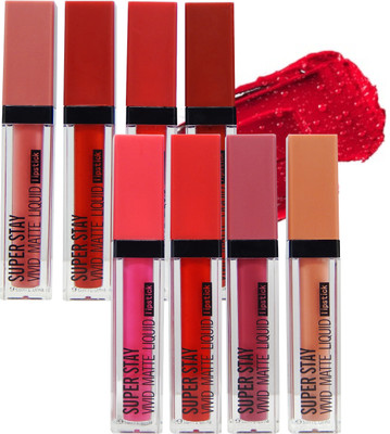 VARS LONDON Superstay vivid matte liquid lipstick combo pack of 8(MULTICOLOR, 8 ml)
