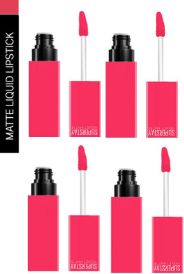 Luipui AWESOME QUICK DRY FORMULA & SMOOTH FINISH LIPSTICK FOR MATTE LOOK PACK OF 4(PINK LICIOUS 13, 24 ml)