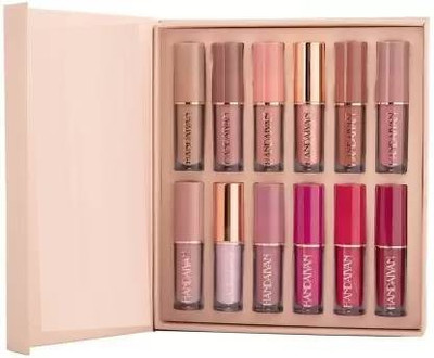 Beauzy HANDAIYAN Lipstick Set of 12 Matte Velvet Mini Liquid Lipstick(MULTICOLOR, 30 ml)