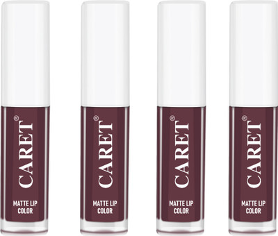 Caret Pack Of 4 Liquid Matte Lipstick For Transfer Proof(Maroon, 8 ml)