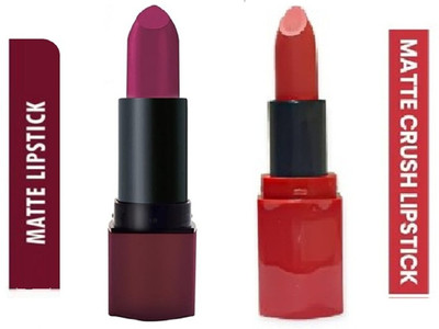 Luipui Best matte finish long lasting multicolor lipstick for matte look pack of 2(RED, Purple, 12 g)