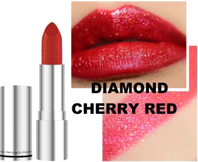 MYEONG Diamond Bling Shine Rose Red Shade Lipstick Lip Make Up Beauty(Rose Red, 3.5 g)