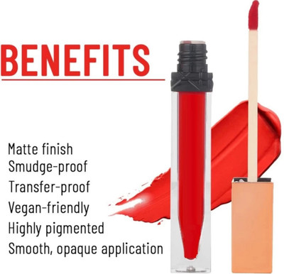 Jiwoo Smudge-proof and transfer-proof Lip Makeup Lipstick(Hot red, 12 ml)