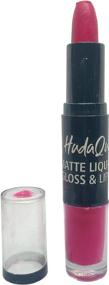 HUDAQUEEN 2 in 1 Lipstick Pink Stick and Liquid Matte Dual Lip Color(PINK, 8 ml)