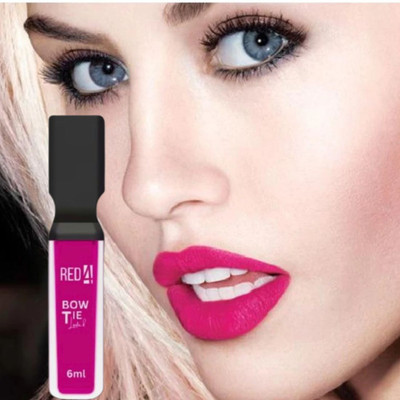 RED4 Bow tie pink smudgeproof lipstick pack of 1(black, 10 ml)