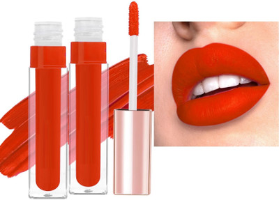 Latixmat Non Transfer Smudge Proof Longlast Sensational Liquid Matte Lipstick Pack Of 2(Orange, 12 ml)