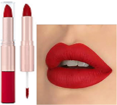 Luipui 2 in 1 long lasting waterproof red matte lipstick pack of 1(RED, 6 ml)