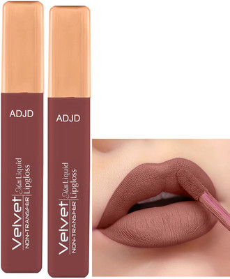 ADJD Combo Non Transfer Liquid Lipstick Non-Drying Transfer-proof Light brown velvet(Light brown, 10 ml)