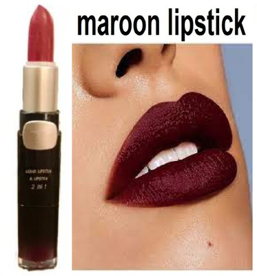 Luipui 2 in 1 dark maroon lipstick pack of 1 amazing and waterproof(maroon, 6 g)