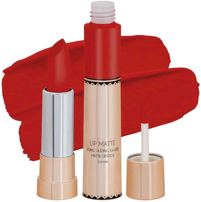 Latixmat Non transfer 2 in 1 liquid and matte water proof lipstick(Tomato Red, 8 g)