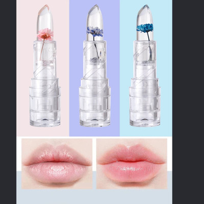 SEUNG New Jelly Flower Color Change Lipstick Temperature Change Moisturizer flower(PINK, 3.6 g)