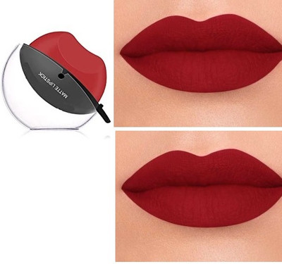 GABBU Long Lasting Waterproof Non-Stick Cup Matte Lipstick Lip Shape(RED, 10 g)