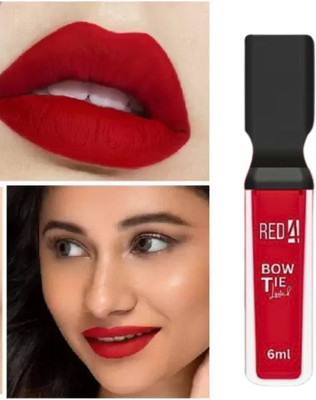 RED4 Liquid R4 Bowtie red lipstick pack of 1(red, 10 ml)