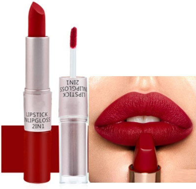 DARVING hydrating velvet 2 in 1 Matte Lipstick And Liquid Lip Gloss(RED, 8 g)