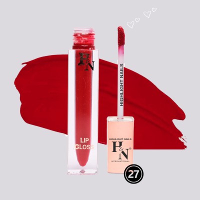 HIGHLIGHT NAILS Non-Transfer| Waterproof| Smudge-Proof|Longlasting| Liquid Lipstick(RED_27, 10 g)