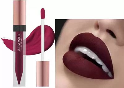 HUZURLU Deep Dark Wine Original Matte Lipstick Long & Lasting 24 Hour(Bombshell, 12 ml)
