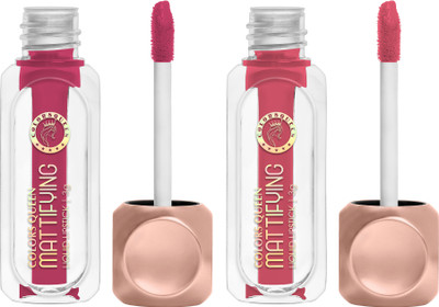 COLORS QUEEN Mattifying Long Lasting Non Transfer Liquid Matte Lipstick Combo Pack of 2(Rosy Sunday & Rust, 6 g)