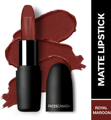 FACES CANADA Weightless Matte Hydrating Lipstick with Almond Oil(Royal Maroon 16, 4.5 g)