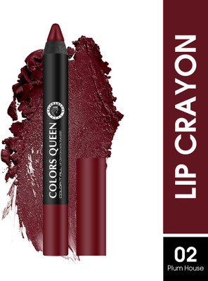 COLORS QUEEN Color It All Lightweight, Long Lasting Non Transfer Matte Crayon Lipstick(Plum House, 3.5 g)