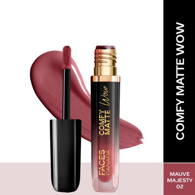 FACES CANADA Comfy Matte Wow Liquid Lipstick | Highly Pigmented | Long Lasting(Mauve Majesty 02, 3.8 ml)