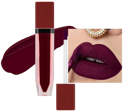REIMICHI Liquid Matte Lipstick - Waterproof Set of 1 Long Lasting(dark purple, 8 ml)