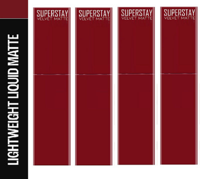 Luipui CRUSH SUPER STAY LONG LASTING, FULL COVERAGE & SMUDGE PROOF LIPSTICK PACK OF 4(SANGRIA - 07, 16 ml)
