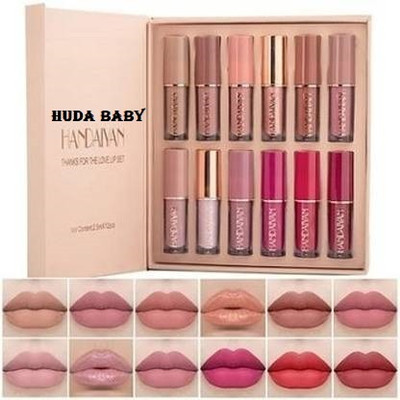 HUDA BABY Liquid Matte Lipstick | 12 pcs set | Waterproof | Long lasting(multi shades, 30 ml)
