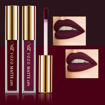 VOZO Stay-All-Day Matte Liquid Lipstick - Waterproof & Fade-Resistant Pack Of 2 VZ-17(Multicolor, 8 ml)