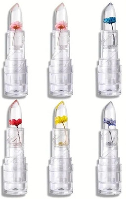 MYEONG Flower Glossy Transparent Color Changing Lipstick Flower Jelly Lipstick Combo(Multi Flower, 21.6 g)