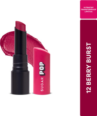 SUGAR POP Ultrastay Transferproof Lipstick 12 Berry Burst - Waterproof | Smudgeproof(Deep berry with a cool plum undertone, 4 g)