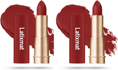 Latixmat Combo Full Coverage Lipstick Transferproof Highly Peach Pigemented Lipstick(Peach, 7 g)