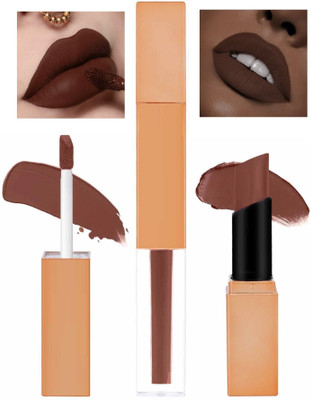 luzimaisa 2 in 1 One-stroke application, Quick Drying Brown Color Lipstick(dark brown, 7 ml)